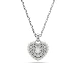 Swarovski Collier Hyperbola Cœur, Blanc, Métal rhodié
