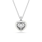 Swarovski Hyperbola necklace Heart, White, Rhodium plated - 5684386