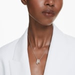Swarovski Hyperbola Necklace, Mixed cuts, White, Mixed metal finish - 5696626