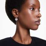 Swarovski Hyperbola Drop-Ohrhänger Herz, Weiss, Rhodiniert - 5684384