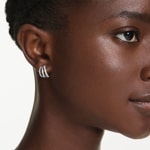 Swarovski Hyperbola Hoop Earrings Round White Rhodium plated - 5737110