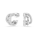 Swarovski Hyperbola Hoop Earrings Round White Rhodium plated - 5737110