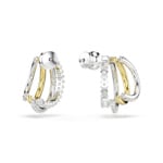 Swarovski Hyperbola Hoop Earrings Mixed cuts, Mini, White, Mixed metal finish - 5689718