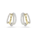 Swarovski Hyperbola Hoop Earrings Mixed cuts, Mini, White, Mixed metal finish - 5689718
