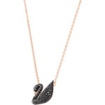 Swarovski Collier Iconic Swan, noir, métal doré rose - 5204134