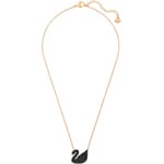 Swarovski Collier Iconic Swan, noir, métal doré rose - 5204134