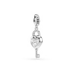 Swarovski Pendentif Charm Idyllia Cœur avec Clé rhodié - 5742957