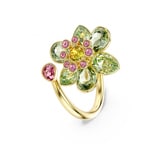 Swarovski Idyllia Offener Ring Blume Grün vergoldet