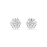 Swarovski Clous d'oreilles Idyllia, Tailles variées, Flocon de neige, Blanches, Métal rhodié - 5691483
