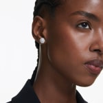 Swarovski Clous d'oreilles Idyllia, Tailles variées, Flocon de neige, Blanches, Métal rhodié - 5691483