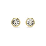 Swarovski Imber Ohrstecker Rundschliff, Weiss, Goldlegierungsschicht