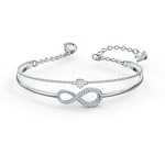 Swarovski Infinity Armreif, weiss, rhodiniert - 5520584