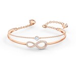 Swarovski Infinity Armreif, weiss, rosé vergoldet - 5518871