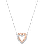 Swarovski Infinity Double Heart necklace, white, Metallmix - 5518868