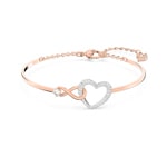 Swarovski Infinity Heart Bangle, white, Metallmix