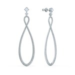 Swarovski Infinity earrings, white, rhodium plated - 5518878