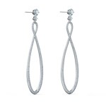 Swarovski Infinity earrings, white, rhodium plated - 5518878