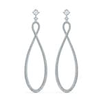 Swarovski Infinity earrings, white, rhodium plated - 5518878