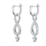 Swarovski Infinity Creoles, white, rhodium plated - 5520578