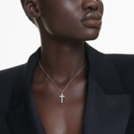 Swarovski Insigne Collier Pavé, Kreuz, Weiss, Rhodiniert - 5675577