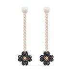 Swarovski Boucles d'oreilles Latisha Flower, noir, métal doré rose - 5516426