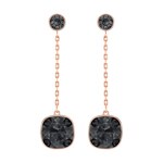 Swarovski Boucles d'oreilles Lattitude, noir, métal doré rose - 5528512