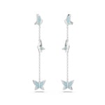 Swarovski Lilia Drop-earrings Butterfly, Blue, Rhodium plated - 5662182