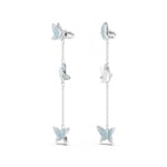 Swarovski Lilia Drop-earrings Butterfly, Blue, Rhodium plated - 5662182