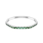 Swarovski Bracelet-jonc Matrix Baguette Vert rhodié