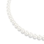 Swarovski Matrix Halskette Kristallperlen Weiss rhodiniert - 5747746