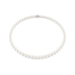 Swarovski Matrix Halskette Kristallperlen Weiss rhodiniert