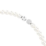 Swarovski Matrix Halskette Kristallperlen Weiss rhodiniert - 5747746