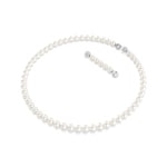 Swarovski Matrix Halskette Kristallperlen Weiss rhodiniert - 5747746