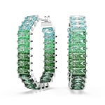 Swarovski Créoles Matrix Baguette Vert rhodié