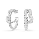 Swarovski Créoles Matrix Cœur Blanc rhodié