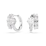Swarovski Matrix Kreolen Weiss rhodiniert