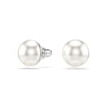Swarovski Matrix Ohrstecker Kristallperlen Weiss rhodiniert