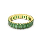 Swarovski Bague Matrix, Taille baguette, Verte, Placage de ton or - M5648913