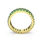 Swarovski Bague Matrix, Taille baguette, Verte, Placage de ton or - M5648913