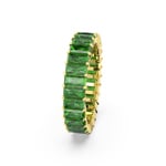 Swarovski Bague Matrix, Taille baguette, Verte, Placage de ton or - M5648913