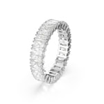 Swarovski Bague Matrix Baguette Blanche Argentée
