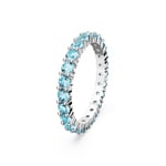 Swarovski Matrix Ring, Round cut, Blue, Rhodium plated
