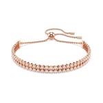 Swarovski Matrix Tennis Bracelet Round White rose gold-plated