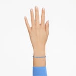 Swarovski Matrix Tennis Bracelet Round cut, Blue, Rhodium plated - 5648929