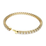 Swarovski Matrix Tennis bracelet Cylindrical grinding, small, white, Gold-tone plated - 5657664