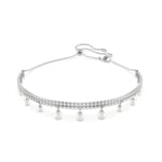 Swarovski Matrix Tennis Choker Crystal pearls Rhodium plated