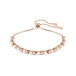 Swarovski Matrix Tennis Bracelet Crystal Pearls White rose gold-plated - 5729506