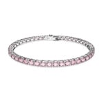 Swarovski Matrix Tennisarmband Rundschliff, Klein, Rosa, Rhodiniert