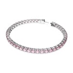 Swarovski Matrix Tennisarmband Rundschliff, Klein, Rosa, Rhodiniert - 5648931