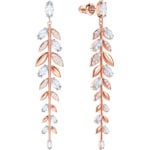 Swarovski Mayfly earrings, white, pink gold plated - 5410410